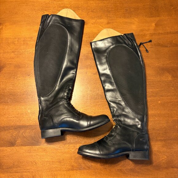 Justin field boots 9 riding Windshire equestrian tall over the knee leather - Picture 7 of 14